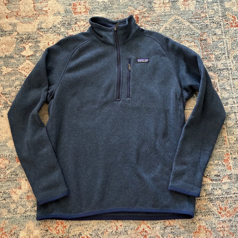 Patagonia Better Sweater Mens Large Blue 1/4 Zip Fleece Pullover STY25522